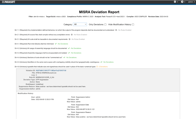 Screenshot of Parasoft DTP