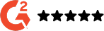 G2 logo with 5 stars in black
