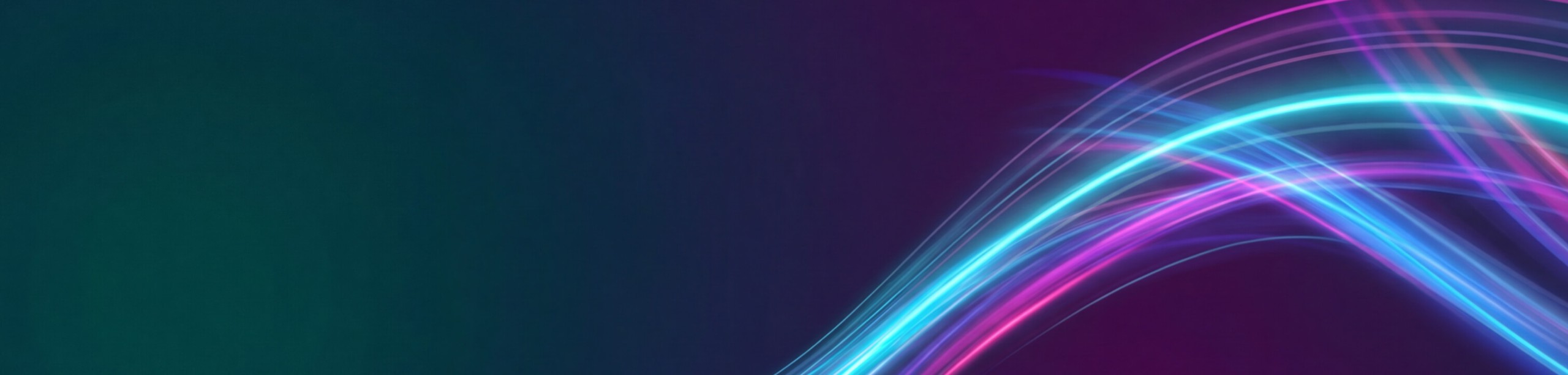 Blue banner with abstract blue and purple lines in the background.