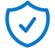Shield with a checkmark.