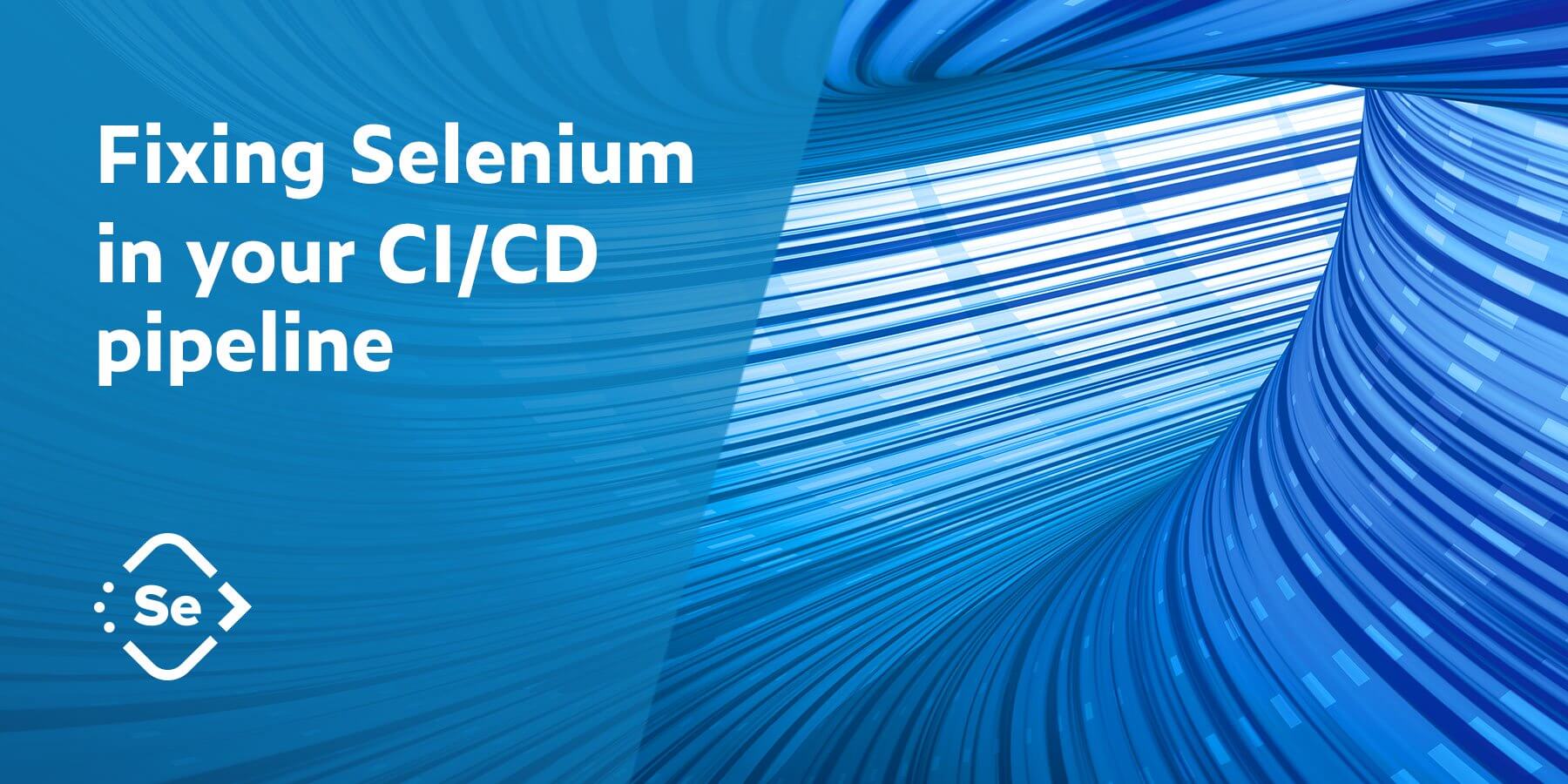 Fixing Selenium in your CI/CD pipeline with Parasoft Selenic logo and abstract graphic on the right