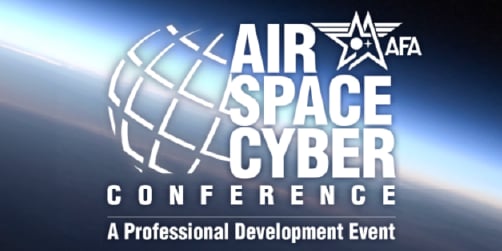 Logo for Air Space Cyber Conference sponsored by AFA, A professional development event