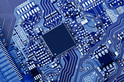 Closeup of internal computer hardware