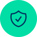Security shield with checkmark icon