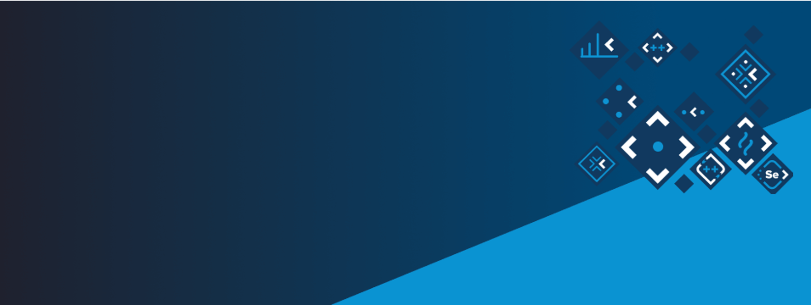 Rectangular banner image with primarily dark blue and angled corner in standard blue. In upper right corner is a collage of Parasoft product icons for DTP, C/C++test, CTP, Jtest, Selenic, Insure++, C/C++test CT, dotTEST, Virtualize, and SOAtest.