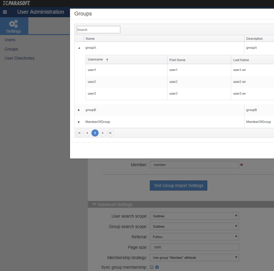 Screenshot of API calls via the Parasoft recorder for Chrome